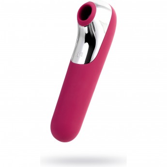 Вакуум-волновой бесконтактный стимулятор клитора SATISFYER DUAL LOVE, Силикон, Красный, 16 см
